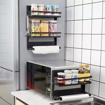 Магнитная стойка для хранения, однослойная/двухслойная, устойчивая к коррозии, конструкция ограждения, стойка для хранения специй Single Layer