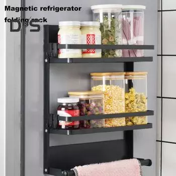 Магнитная стойка для хранения, однослойная/двухслойная, устойчивая к коррозии, конструкция ограждения, держатель для хранения специй Single Layer