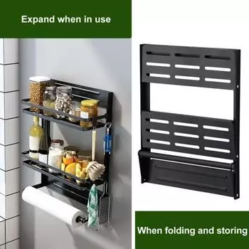 Магнитная стойка для хранения Yousheng, однослойная/двухслойная, устойчивая к коррозии, конструкция ограждения, держатель для хранения специй Single Layer