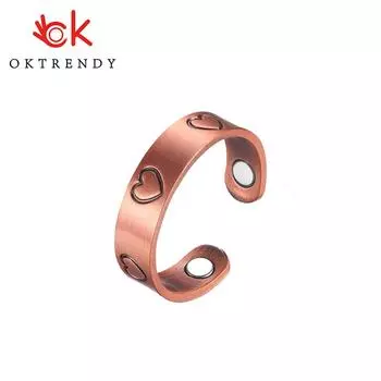 Магнитная терапия, кольца из чистой меди, регулируемые кольца-манжеты для женщин и мужчин, здоровье, энергия, магнитная терапия, медное кольцо, кольцо на палец