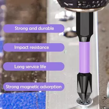 Магнитная ударная крестовая бита Phillips, противоскользящая длинная отвертка, набор шестигранных крестовых ударных бит для электросверления