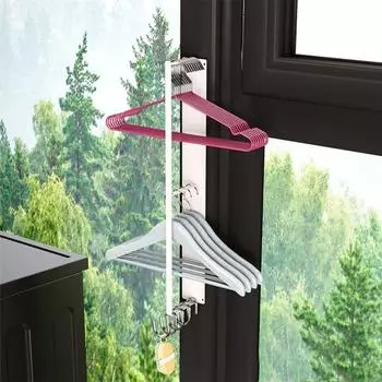 Магнитная вешалка для одежды, вешалка для белья, органайзер для вешалок, прочная вешалка из углеродистой стали Single Layer белый