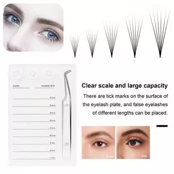 Магнитная весовая доска для ресниц с 3 отверстиями для клея. Легкое применение. Точная установка длины. Весовая пластина для ресниц. белый