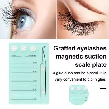 Магнитная весовая доска для ресниц с 3 отверстиями для клея. Легкое применение. Точная установка длины. Весовая пластина для ресниц. белый