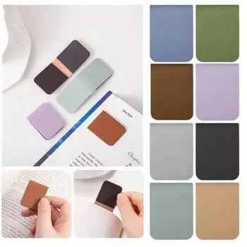 Магнитная закладка из искусственной кожи, магнитный зажим для книг, тонкий уголок, трекер прогресса чтения, маркер страницы зелёный