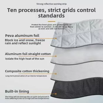 Магнитная защита лобового стекла автомобиля от снега и мороза с утолщенным многофункциональным солнцезащитным козырьком