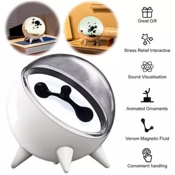 Магнитная жидкость звукосниматель лампа звукочувствительная магнитная жидкость настольная лампа ферромагнитная жидкость декоративный светильник настольные колонки компаньон чёрный