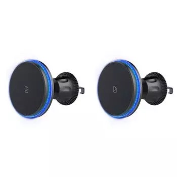 Магнитное автомобильное беспроводное зарядное устройство 15 Вт, держатель для телефона с вентиляционным отверстием для iPhone (Синий свет)