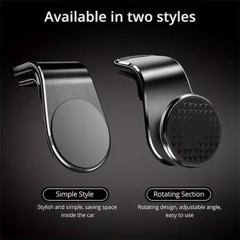 Магнитное автомобильное крепление для телефона с вращением на 360° - захват для вентиляционной решетки, прочная фиксация для iPhone, Samsung, Xiaomi и GPS-устройств чёрный