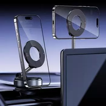 Магнитное автомобильное крепление Yousheng, складной держатель для телефона, вращающийся на 360 градусов, двухсторонняя вакуумная присоска для смартфонов с диагональю 4,7 дюйма и выше белый