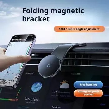 Магнитное автомобильное зарядное устройство для Magsafe, 15 Вт, подставка для быстрой беспроводной зарядки и гибкий стабильный держатель из сплава памяти для IPhone 15/14/13/12 Pro Max