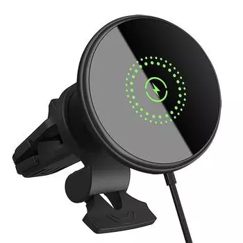 Магнитное беспроводное автомобильное зарядное устройство 30 Вт, быстрая зарядка, держатель для телефона на вентиляционную решетку, подставка для iPhone 16, 15, 14, 13, 12 Pro Max Plus, безопасное