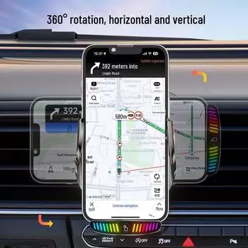 «Магнитное беспроводное автомобильное зарядное устройство мощностью 66 Вт с автоматическим держателем для телефона и светодиодной подсветкой»