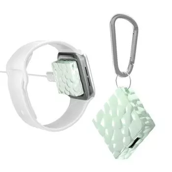 Магнитное беспроводное зарядное устройство для Apple Watch Mini, портативное зарядное устройство Type-C, 8-контактный двойной интерфейс, 5 Вт, быстрый и безопасный зарядный адаптер A светло-зеленый