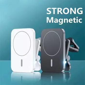 Магнитное беспроводное зарядное устройство, подставка на вентиляционную решетку автомобиля, держатель для телефона, 15 Вт, магнитная автомобильная станция быстрой зарядки для iPhone 12 13 14 Pro Max Mini