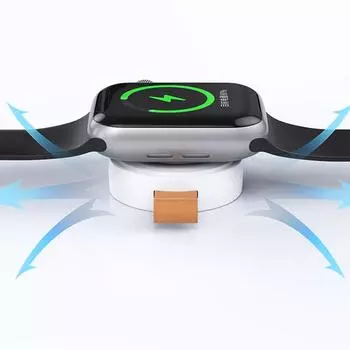 Магнитное беспроводное зарядное устройство, зарядная док-станция, зарядное устройство для часов типа C, зарядное устройство для умных часов Apple Watch 8 7 6 5 4 3 2 1 SE чёрный