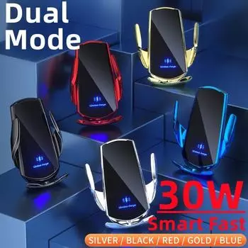 Магнитное быстрое автомобильное беспроводное зарядное устройство 30 Вт для Samsung S21 S20 iPhone 13 12 11 Pro, беспроводная зарядка, автомобильный держатель для телефона, подставка для вентиляционного отверстия black