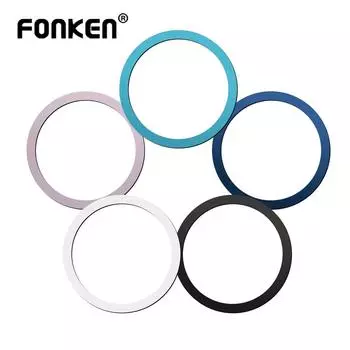 Магнитное кольцо Fonken Magsafe, универсальная металлическая наклейка, поддержка беспроводного зарядного устройства, металлический лист для автомобильного держателя белый