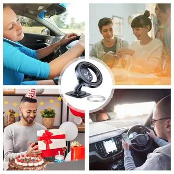Магнитное крепление для телефона для автомобиля, устойчивый держатель для мобильного телефона на приборной панели, магнитное крепление для автомобиля, регулируемый магнитный держатель для мобильного телефона, автомобильное крепление чёрный