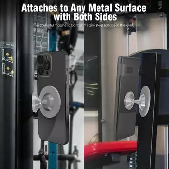 Магнитное крепление для телефона Gym Mate и двухсторонний магнитный держатель для телефона с присоской для MagSafe. Снимайте видео без помощи рук во время тренировки чёрный