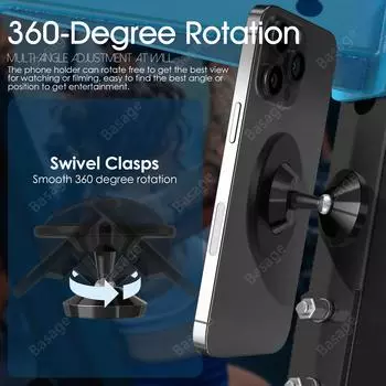 Магнитное крепление для телефона Gym Mate и двухсторонний магнитный держатель для телефона с присоской для MagSafe. Снимайте видео без помощи рук во время тренировки чёрный