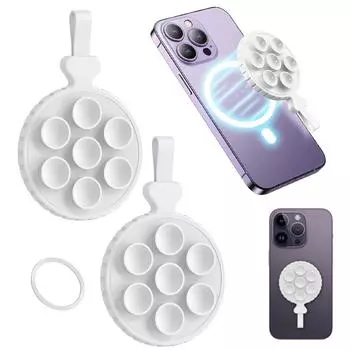 Магнитное крепление для телефона с присоской Hand-Free Силиконовый чехол-подставка для телефона с присоской Универсальный магнитный кронштейн для iPhone/Android чёрный