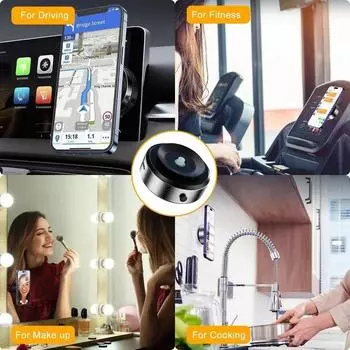 Магнитное крепление для телефона, вакуумный двухсторонний, прочный адсорбционный держатель для телефона для автомобиля, спортзала, кухни, совместимый со всеми сотовыми телефонами чёрный