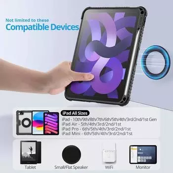 Магнитное настенное крепление для планшета, крепление для iPad, магнитная подставка для iPad, магнитная наклейка SnapHold для дома, офиса, холодильника чёрный