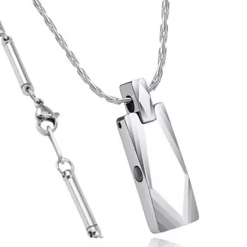 Магнитное ожерелье для мужчин, популярное, 2 магнитных элемента, вольфрамовая подвеска, хирургическая нержавеющая сталь, цепочка, 50 см, подарочная коробка, включенная в форму [MAYA&CANA]