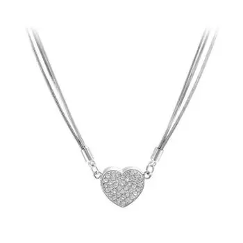 Магнитное ожерелье Love для женщин, многослойная цепочка из змеиной кости для железного камня, инкрустированная бриллиантами, ожерелье Love Niche Temperament Clavicle Chain