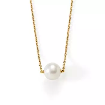 Магнитное ожерелье с одним жемчугом, золотое, свободный размер [Rielly]