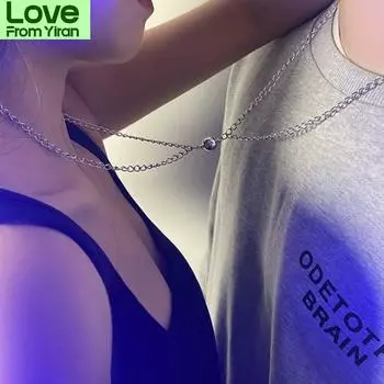 Магнитное парное ожерелье, подвеска в виде сердца для влюбленных, ожерелье с гранеными подвесками, подарок на день святого Валентина для женщин, 1 пара