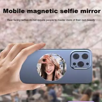 Магнитное выпуклое зеркало для смартфона Selfie Vlog Сильная магнитная адсорбция Легко серебряный
