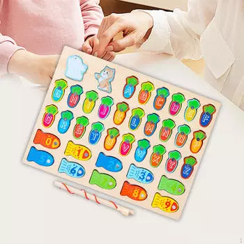 Магнитные алфавитные цифры, рыбалка, деревянная игрушка с шестом для праздничного подарка