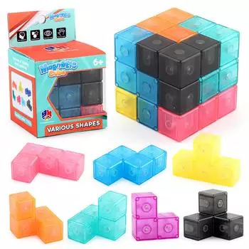 Магнитные блоки головоломка куб DIY 6*6*6 см кубики тест на мозг образовательные обучающие игрушки