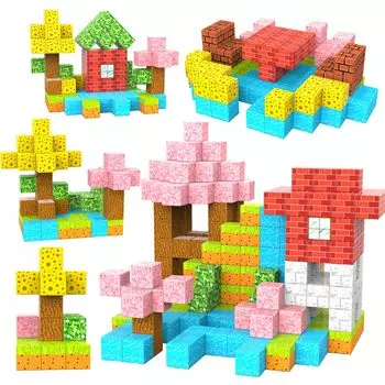 Магнитные блоки VIXA Игрушки Весенний мир Магнитные блоки Магнитные строительные блоки Большой размер 33 мм 3D головоломка Строительные блоки Дети Мальчики