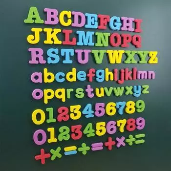 Магнитные буквы и цифры алфавит ABC 123 магниты на холодильник пластиковые образовательные дошкольные обучающие игрушки набор прописные строчные буквы математика