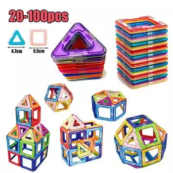 Магнитные дизайнерские строительные игрушки, магнитные строительные блоки, треугольные квадратные кирпичи, магнитные игрушки для детей, подарки