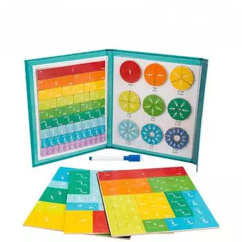 Магнитные дроби Обучение сложению и вычитанию Операции Учебные пособия Книги Деревянные складные строительные блоки Головоломки Просвещение Образование Игрушки 1Kg