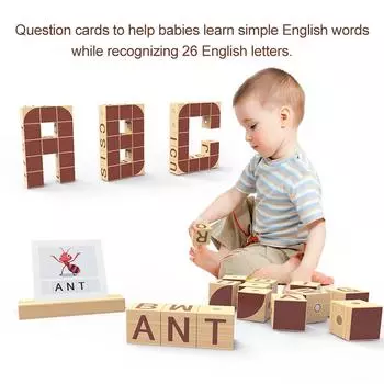 Магнитные игрушки для обучения алфавиту Монтессори для детей Магнитные деревянные строительные блоки для детей Ранний образовательный подарок