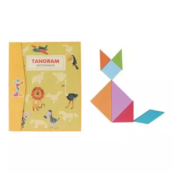 Магнитные игрушки Танграм 7 фигур Упражнение на логическое мышление Скрепка для книг Дизайн Деревянные блоки с узорами Набор