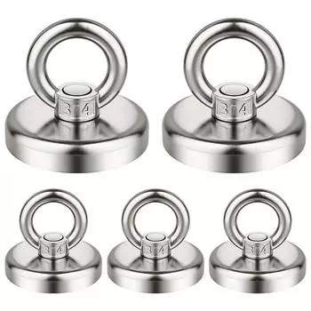 Магнитные крючки, 60 фунтов(27 КГ) Магнитные крючки Pulling Force из редкоземельных металлов с потайным отверстием и рым-болтом для рабочего места, дома, кухни