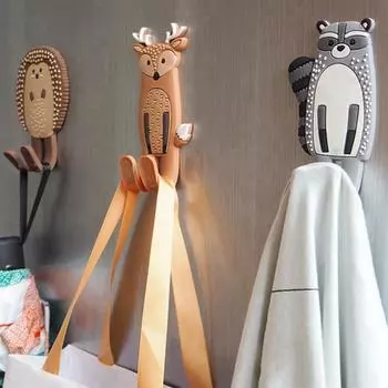 Магнитные крючки с животными, многофункциональные съемные декоративные наклейки на холодильник, магниты на холодильник, держатель для ключей BJ