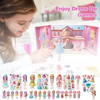 Магнитные куклы-наряды, бумажные куклы для девочек в возрасте от 4 до 10 лет, набор для ролевых игр «Принцесса с магнитным нарядом» на день рождения One Size