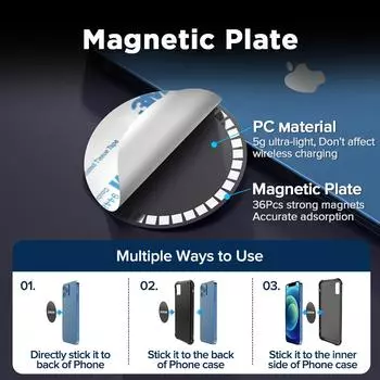 Магнитные листы Joyroom для беспроводного зарядного устройства, магнитная пластина, диск для держателя мобильного телефона, автомобильное крепление, беспроводной автомобильный держатель для телефона