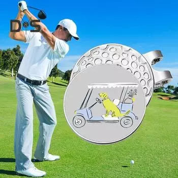 Магнитные маркеры для мячей для гольфа, металлические маркеры для мячей для гольфа, зажим для шляпы, аксессуар для гольфа для мужчин и женщин, гольфистов серебряный