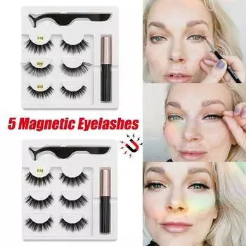 Магнитные накладные ресницы 3 двойные косы Beauty Eye Fashion Ручная роспись водостойкая подводка для глаз