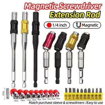 Магнитные насадки для отверток Дрель Ручной инструмент Удлинитель Быстросменный держатель Направляющая для привода Дрель + торцевая головка с шлицем Phillips Torx