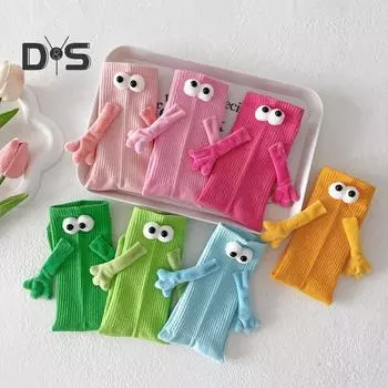 Магнитные носки, держащие руку, новинка, парные носки, забавные парные носки, подарки для мужчин и женщин, лучшие друзья светло-синий