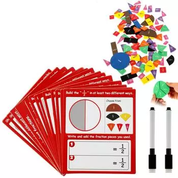 Магнитные плитки с дробями и круги с дробями, математические манипуляции для начальной школы 1 мл One Size